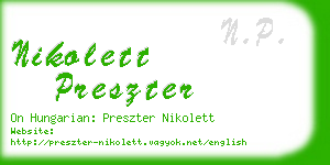 nikolett preszter business card